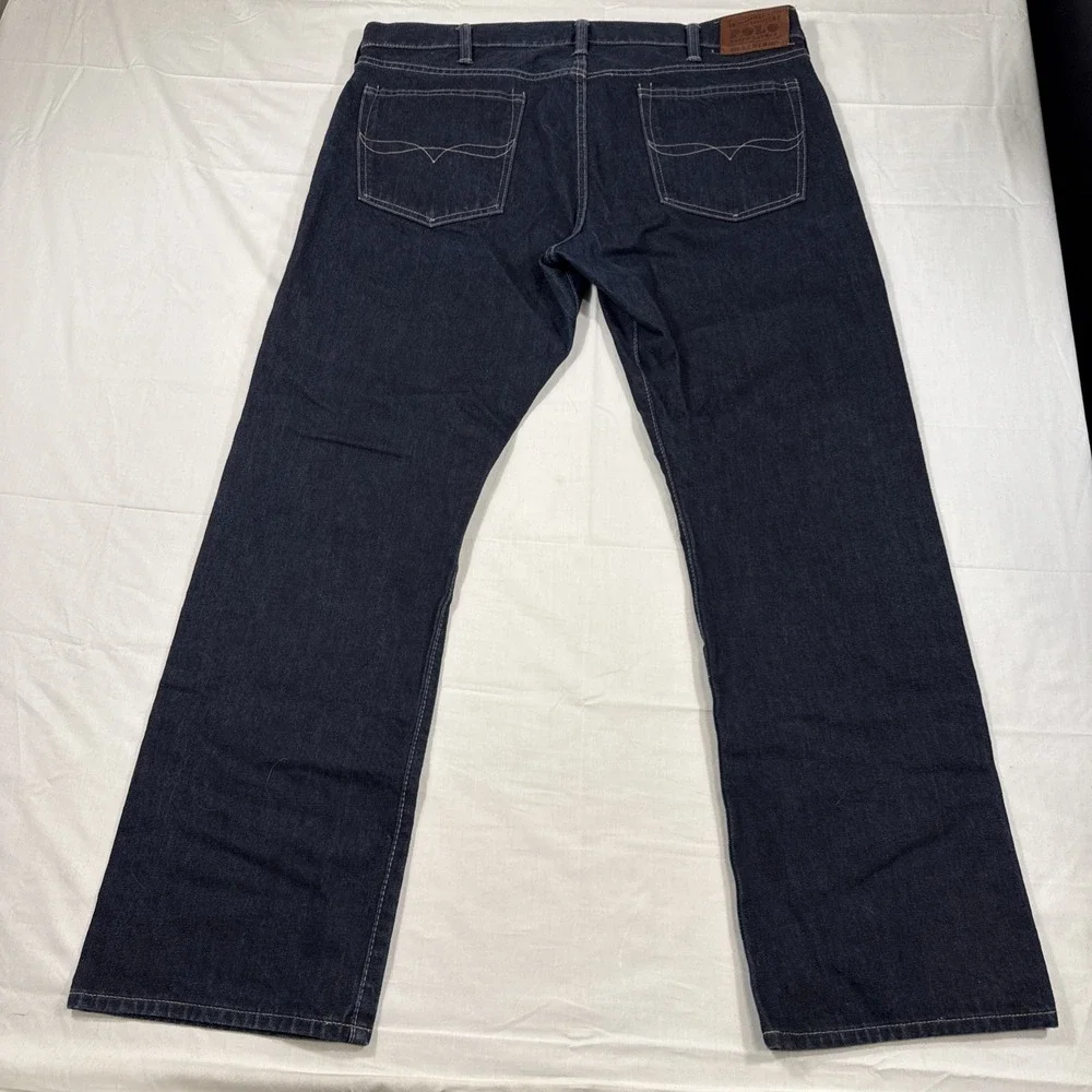 JEANS STRAIGHT Polo Ralph Lauren Men 38x30 Slim  Dark Wash Distress